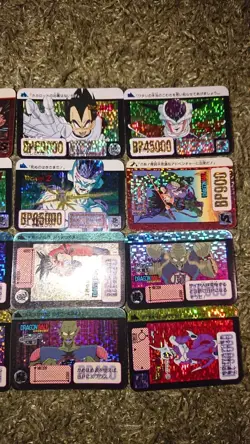 Dragon Ball Carddass Mini Prism Card Set 16 Pieces Used - Image 3