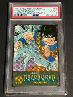 Dragon Ball Carddass Visual Adventure Part 3 No 89 PSA 6 Goku Frieza Kira Card - Image 1
