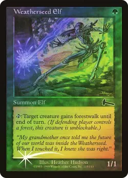 Urza's Legacy MTG FOIL Weatherseed Elf Magic - Image 1