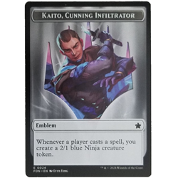 x1 Kaito, Cunning Infiltrator/Ninja Doubled-Sided Token MTG FDN M/NM TCG CCG - Image 1