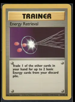Pokemon Base Set #081/102 Energy Retrieval Uncommon - Image 1