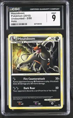 CGC 9 MINT Houndoom 2010 Undaunted 5/90 Holo Pokemon Card - Image 1