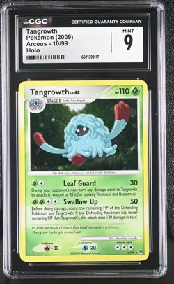 CGC 9 MINT Tangrowth 2009 Arceus 10/99 Holo Pokemon Card - Image 1