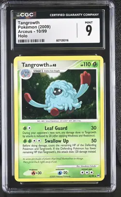 CGC 9 MINT Tangrowth 2009 Arceus 10/99 Holo Pokemon Card - Image 1