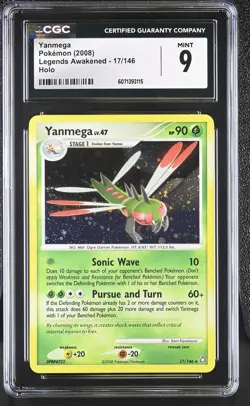CGC 9 MINT Yanmega 2008 Legends Awakened 17/146 Holo Pokemon Card - Image 1