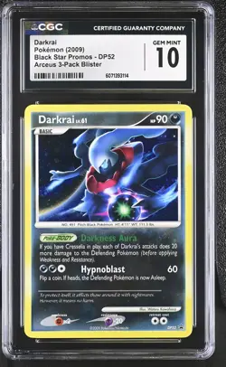 CGC 10 GEM MINT Darkrai 2009 Black Star Promos DP52 Holo Pokemon Card - Image 1