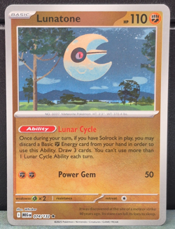 Lunatone Rare 074/132 Reverse Holo Mega Evolution Pokemon TCG Near Mint Card NM - Image 1
