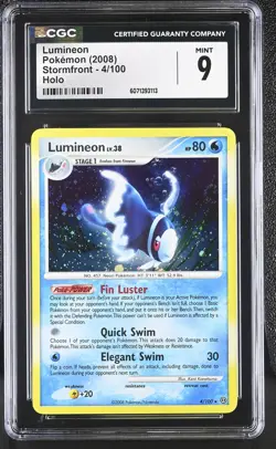 CGC 9 MINT Lumineon 2008 Stormfront 4/100 Holo Pokemon Card - Image 1