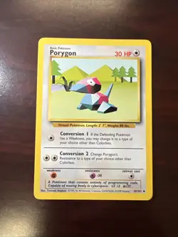PORYGON - Base Set - 39/102 - Uncommon - Pokemon Card - Unlimited Edition - NM - Image 1