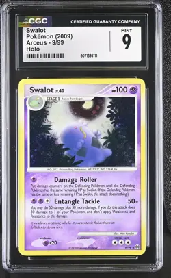 CGC 9 MINT Swalot 2009 Arceus 9/99 Holo Pokemon Card - Image 1