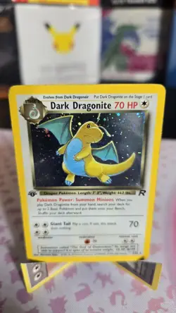 HP 1st Edition Dark Dragonite 5/82 Team Rocket Holo Rare Nintendo Pokemon Card - Image 1