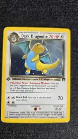 HP 1st Edition Dark Dragonite 5/82 Team Rocket Holo Rare Nintendo Pokemon Card - Image 3