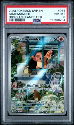 2023 POKEMON SVP EN-SV BLACK STAR PROMO #044 CHARMANDER PSA 8 - Image 1
