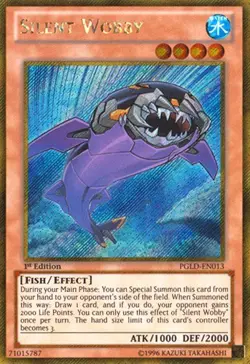 Yugioh! MP Silent Wobby - PGLD-EN013 - Gold Secret Rare - 1st Edition Moderately - Image 1