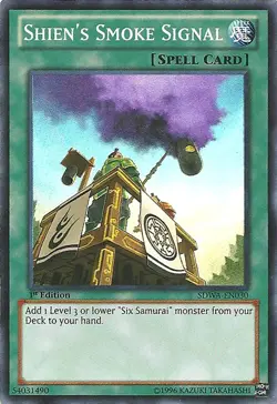 Yugioh! MP Shien's Smoke Signal - SDWA-EN030 - Super Rare - 1st Edition Moderate - Image 1
