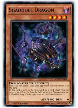 Yugioh! MP Shaddoll Dragon - MP15-EN081 - Rare - 1st Edition Moderately Played, - Image 1