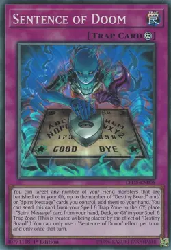 Yugioh! MP Sentence of Doom - LED5-EN005 - Super Rare - 1st Edition Moderately P - Image 1
