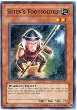 Yugioh! MP Shien's Footsoldier - STON-EN014 - Common - 1st Edition Moderately Pl - Image 1