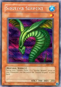 Yugioh! MP Sinister Serpent - SDD-002 - Secret Rare - Limited Edition Moderately - Image 1