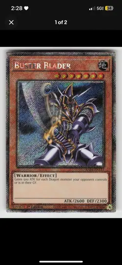 Buster Blader Yugioh RA04-EN115 Platinum Secret Rare PSR NM - Image 1
