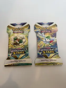 (2) Packs Sword & Shield: Brilliant Stars -SLEEVED BOOSTER PACK (10 Cards) - Image 1