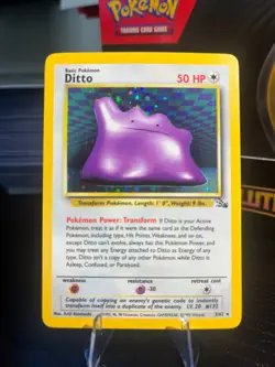 Ditto 3/62 Fossil Holo 1999 Pokemon TCG Card LP - Image 1