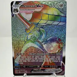 Pokemon TCG Go Melmetal VMAX Holo Secret Rare Full Art Rainbow Card 080/078 - Image 1
