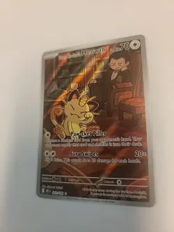 Team Rockets Meowth 203/182 SV10 Destined Rivals Illustrated Card Mint Condition - Image 3