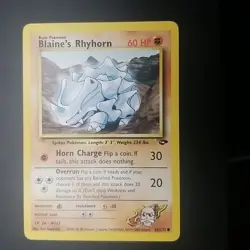 BLAINE’S RHYHORN 65/132 - Gym Challenge - Common - VINTAGE WOTC Pokemon CARD- NM - Image 1