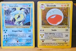 Pokemon Holos Electrode Jungle LP & Gyaradose Base Set LP Lot of 2 Cards - Image 1