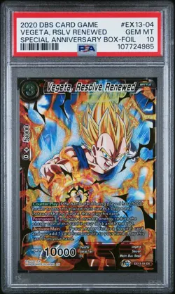 Vegeta Resolve Renewed Foil GOLD STAMP Dragon Ball Super Card Game PSA 10 - Image 1