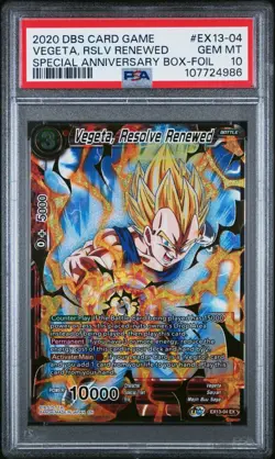 Vegeta Resolve Renewed Foil GOLD STAMP Dragon Ball Super Card Game PSA 10 - Image 3