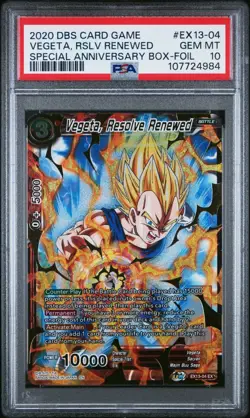Vegeta Resolve Renewed Foil GOLD STAMP Dragon Ball Super Card Game PSA 10 - Image 5