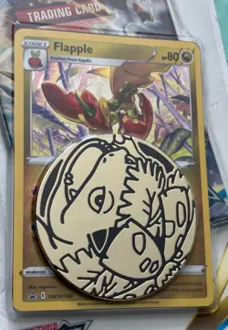 POKEMON TCG SWORD & SHIELD BRILLIANT STARS PACK, FLAPPLE PROMO CARD, COIN - Image 3