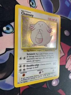 Chansey 3/102 Pokemon Base Set Unlimited Holo Rare Card WOTC LP Lightly Played - Image 2