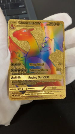 Charizard Gx Rainbow Gold Foil Textured Display Card - Image 2