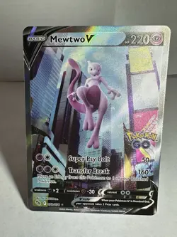Pokemon Go Mewtwo V Full Art Holo Ultra Rare Card 072/078 NM - Better TCG - Image 1