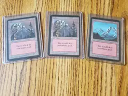 Magic The Gathering ALPHA Lot of three (3) Mountains Lightly Played See Photos - Image 1