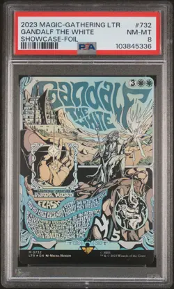 2023 MTG TALES OF MIDDLE-EARTH SHOW CASE-FOIL #732 GANDALF THE WHITE PSA 8 - Image 1