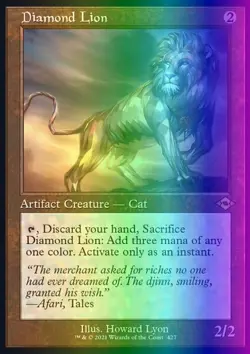 Magic the Gathering MTG Diamond Lion (427) Modern Horizons 2 LP FOIL - Image 1