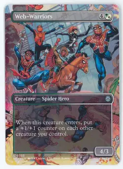 Web-Warriors (Borderless) #0203 MTG Marvel's Spider-Man Magic The Gathering - Image 1