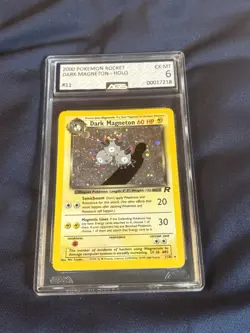 Ags 6 Dark Magneton-team Rocket set vintage Pokemon card graded - Image 1