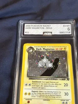 Ags 6 Dark Magneton-team Rocket set vintage Pokemon card graded - Image 3