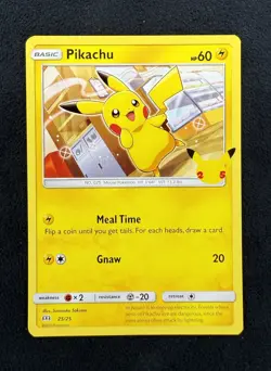Pikachu 25/25 Non Holo Celebrations 25th Anniversary McDonald's Pokemon TCG NM - Image 1