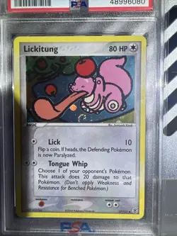🔥🌀SWIRL🌀🔥2004 POKEMON FIRE RED & LEAF GREEN LICKITUNG #37 REVERSE FOIL PSA 9 - Image 2