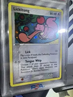 🔥🌀SWIRL🌀🔥2004 POKEMON FIRE RED & LEAF GREEN LICKITUNG #37 REVERSE FOIL PSA 9 - Image 3