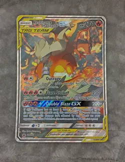 Pokemon Reshiram & Charizard GX Tag Team SM201 BLACK STAR PROMO NM RARE - Image 1