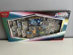 Prismatic Evolutions Lucario Ex & Tyranitar Ex Premium Collection Slight Damage - Image 1