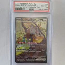 2024 Pokemon TWM EN Bloodmoon Ursaluna EX SIR #216 PSA GEM MT 10 🔥🔥🔥 - Image 1