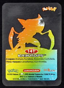 KABUTOPS #141 LAMINCARD COLECCION POKEMON LAMINCARDS 2005 EDIBAS (USADA) - Image 2